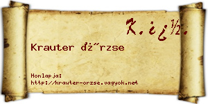 Krauter Örzse névjegykártya
